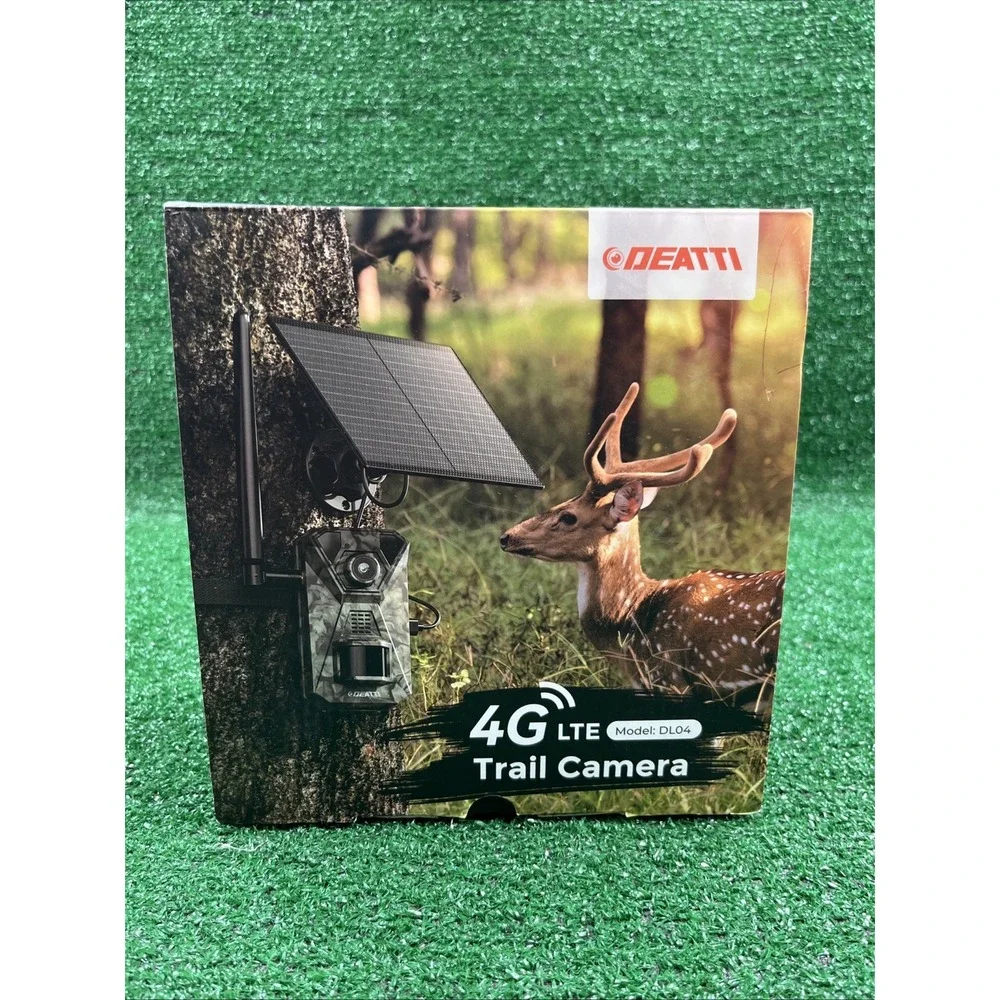 DEATTI 4G LTE Cellular Trail Cameras 64GB TF Card 2.7K HD Solar New Open Box